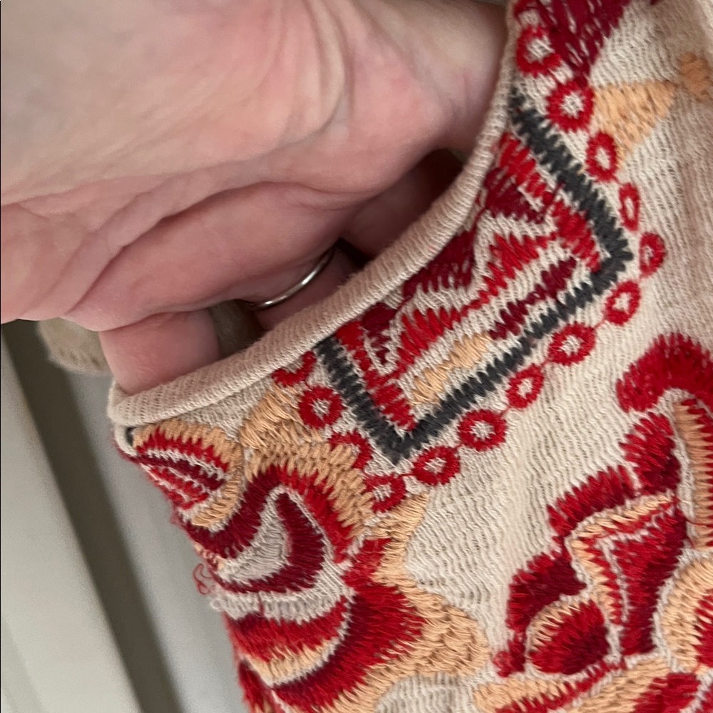 Johnny Was XL MIDI hoodie 💯% cotton heavily  embroidered draped wrap jacket - Picture 15 of 16
